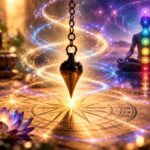 Pendule mystique et chakras lumineux