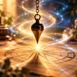 Pendule mystique sur mandala de radiesthesie
